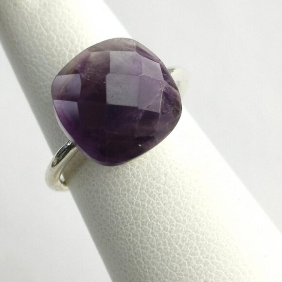 Modernist Amethyst Ring in Sterling Silver size 8 - Picture 6 of 7
